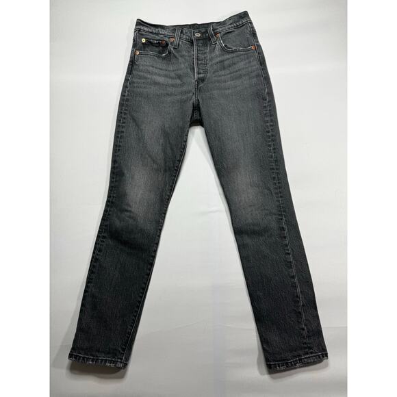 Levi's 501S Women's Button Fly Skinny Gray Denim Jeans - Size 25x28 (26x28) - Picture 1 of 7
